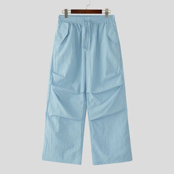 AIDASE  -  Men Cargo Pants Drawstring Solid Color Joggers Casual Trousers Men Streetwear 2025 Quick Dry Fashion Male Pants S-5XL aidase-shop